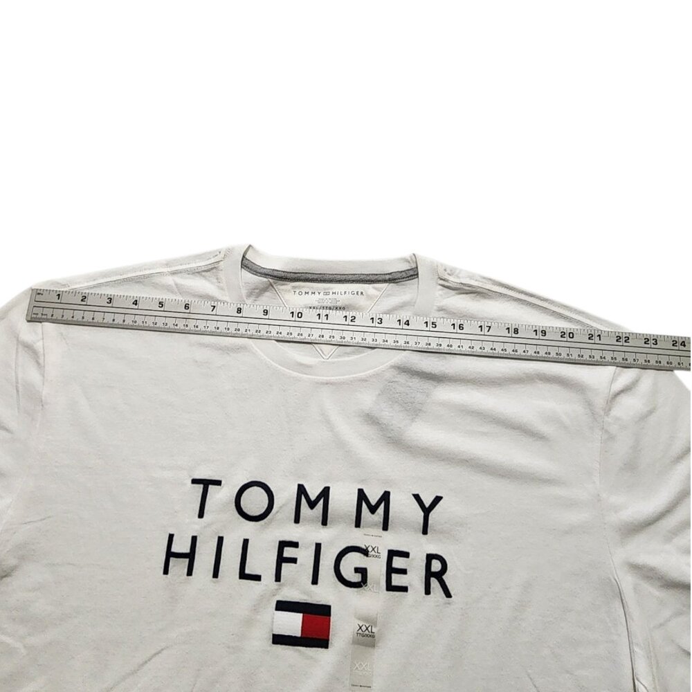 Tommy Hilfiger Men's Short-Sleeve Crewneck Embroidery T-Shirt‎ 2XL White - Picture 4 of 10